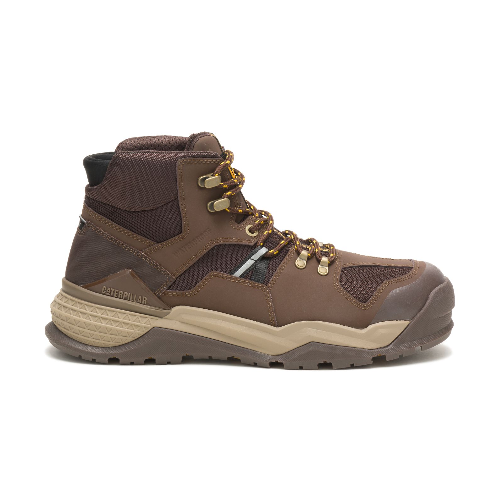 Caterpillar Provoke Mid Waterproof Alloy Toe Philippines - Mens Work Boots - Chocolate 79513IOVG